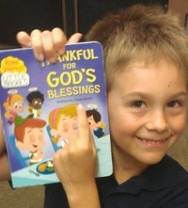 Solomon with one of my books