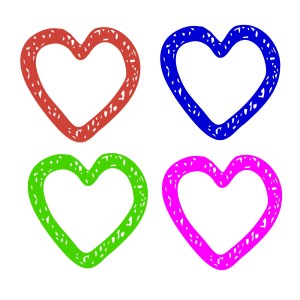 colored hearts