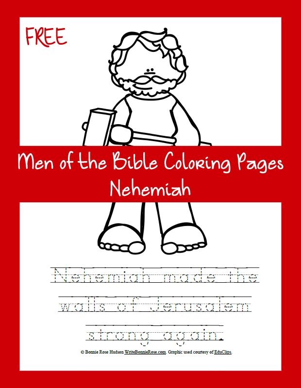 Free Men of the Bible Coloring Page-Nehemiah