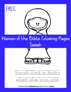 Free Women of the Bible Coloring Page-Sarah