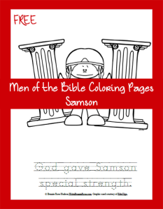 Men of the Bible Coloring Page-Samson