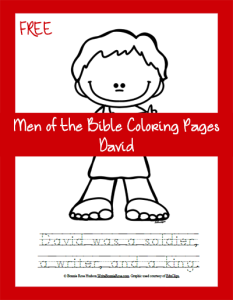 Men of the Bible Coloring Page-David