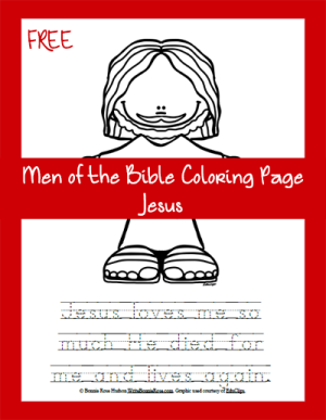 FREE Men of the Bible Coloring Page-Jesus – Christian Children's Authors