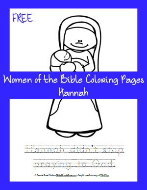 FREE Women of the Bible Coloring Page – Hannah – Christian Children's ...