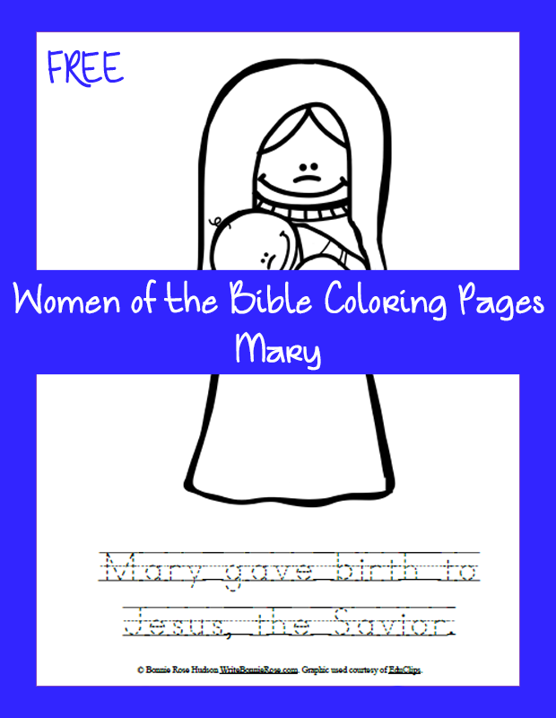 FREE Women of the Bible Coloring Page – Mary – Christian Children's Authors