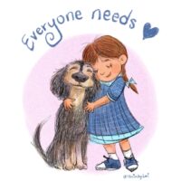 Girl and Dog hugging